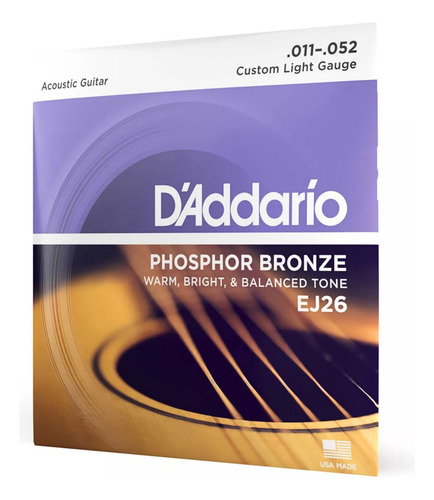 Encordoamento Daddario 011 Violão Aço Exp26 Phosphor Bronze