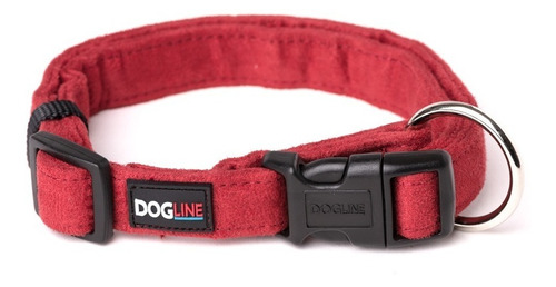 Collar Perro Microfibra Dogline Mediano Rojo Tamaño del collar M