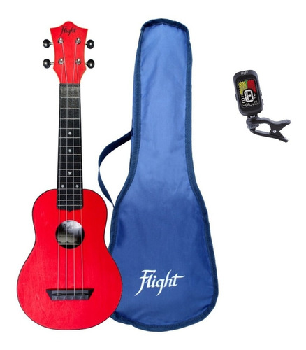 Flight Tus35 Pack Red Ukulele Soprano Funda Afinador