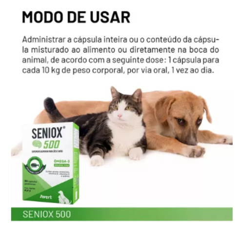 Avert Seniox 500 30 Cápsulas Ômega-3 Suplemento - Kit C/ 3