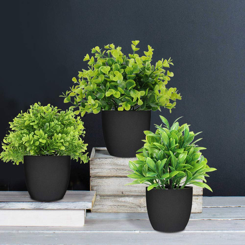 Plantas Artificiales En Maceta Paquete De 3 Eucalipto Median