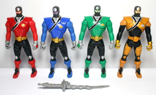 Power Rangers Samurai Vira Cabeça 4 Bonecos Bandai 2010 (Usado)
