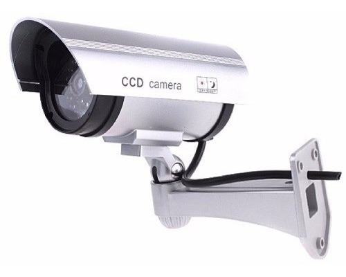 Camara De Seguridad Falsa Exterior Con Luz Led Vigilancia