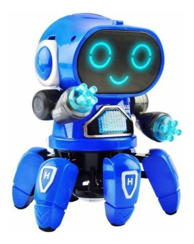 Robo Aranha Azul Dança Brinquedo Som Luz Menino Menina