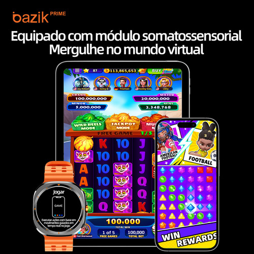 Relógio Inteligente Smartwatch Ultra Bazik Prime Ma27 Masculino E Feminino Smartwatches Para Android, Ios Whatsapp Chatgpt GPS 47mm IP68 1.45"AMOLED 466*466 px