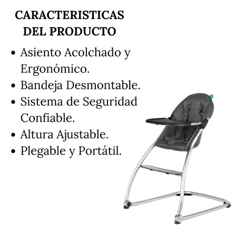 Silla De Alimentación Con Bandeja Babyhome - Modelo Graphite