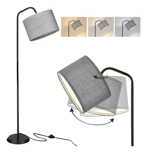 Lámpara Led De Pie Dormitorio, 3 Temp. Color, Moderna Alta