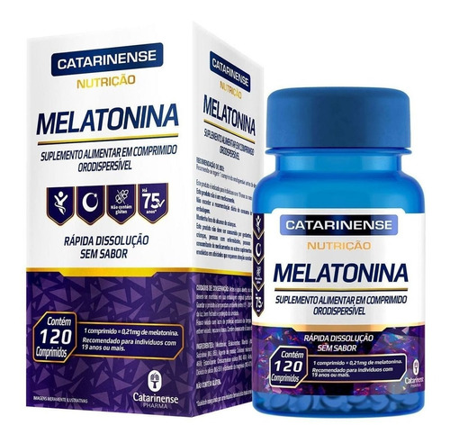 Melatonina - 120 Comprimidos - Catarinense Pharma Sabor Without flavor