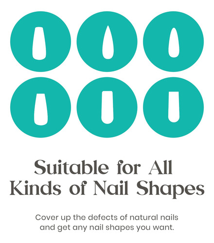 Uñas De Acrilico 500 Pz Transparentes Coffin Pegamento Atau A-coffin Nails Liso