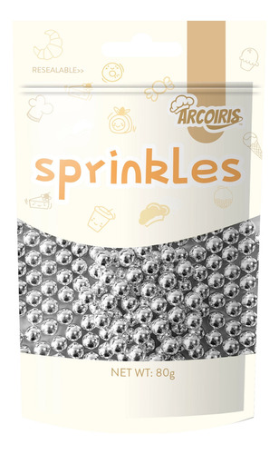 Sprinkles Perlas Plateadas De 8 Mm Silver 80g / Color Plata