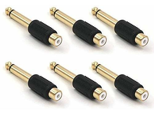 Adaptador De Audio Vce 6-pack 6,35 Mm Mono Macho A Rca Hembr