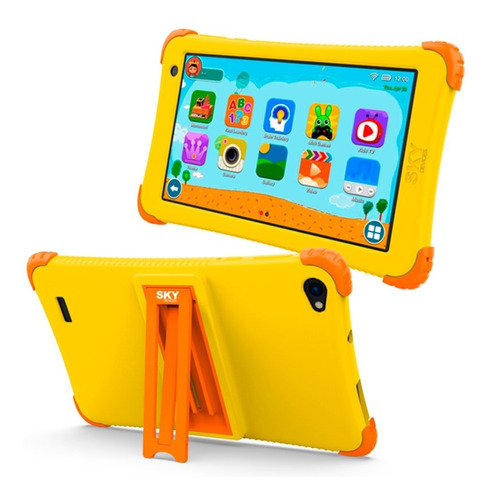 Tablet Sky Kids Para Chicos 7p 2gb Ram 16gb Android 12 Funda Color Amarillo