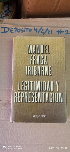 Libro Legitimidad Y Representación. Manual Fraga Iribarne