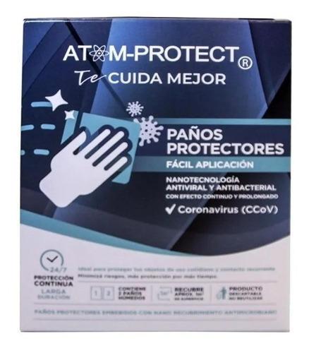 Imagen 1 de 1 de Paños Antibacterial Protectores Nanotecnología Atom Protect