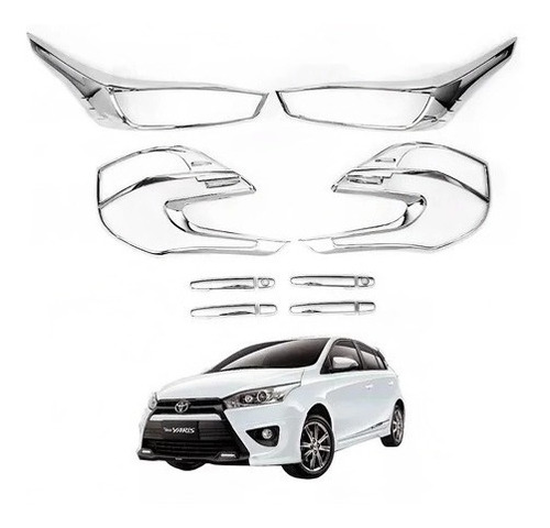 Kit Decorativo Exterior Cromo Yaris Sport 2014 2015 2016 