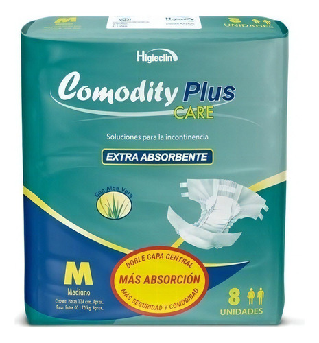 Pañal Adulto Comodity Plus Care Talla M (paq. C/ 8 Un