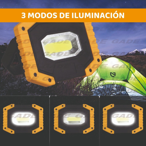Imagen 3 de 10 de Reflector Led Portatil Recargable 10w Usb Luz Fria Jieli