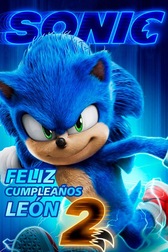 Pendón Cumpleaños Pelicula Sonic