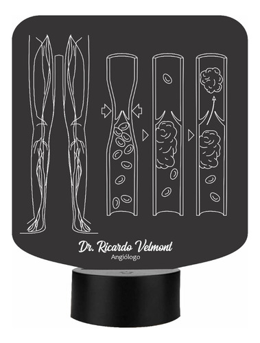 Lámpara Led 3d Médico Angiólogo  Personalizada Art12842