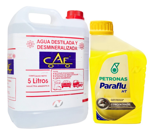 Refrigerante Petronas Paraflu Red 1 L + Agua Destilada 5 L