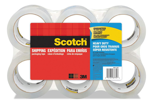 Scotch 38506 - Cinta De Embalaje  1.5 X 21.5 Ft   Transparen