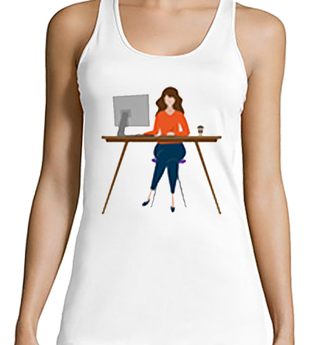 Musculosa Mujer Computadora Trabajo Mujer Empresa Office