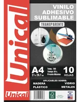 Comprar Papel Vinilo Sublimable Autoadhesivo A4 Transparente 10hojas