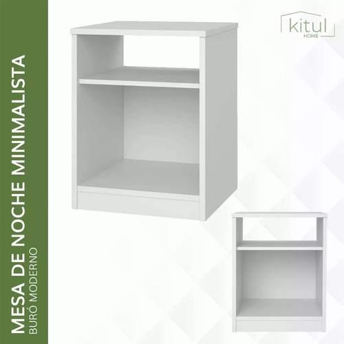 Buró Moderno Recamara Mesa Noche Minimalista Madera