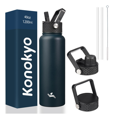 Botella De Agua Aislada, Deportiva De Acero Inoxidable