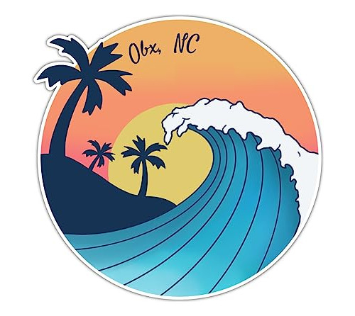 Decal Sticker Onda Playa Obx, Carolina Del Norte