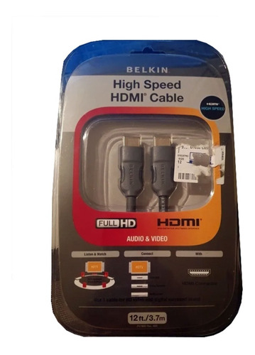 Cable Hdmi Belkin 3.7m Gris Full Hd