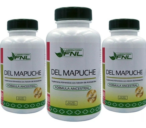 Del Mapuche Fnl 3 Frascos 180 Capsulas. Envio Gratis