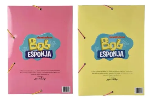 Pack 2 Carpetas Con Elastico Bob Esponja Colon