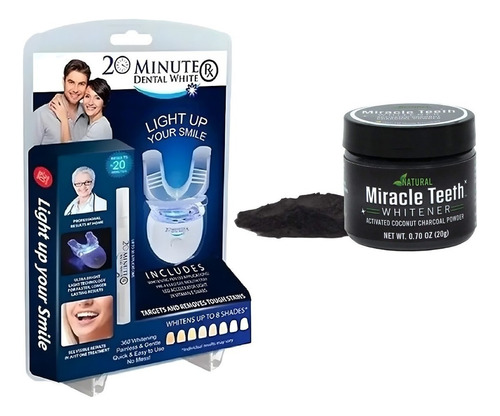 Pack Blanqueador De Dientes Miracle Natural + Whitelight 20m
