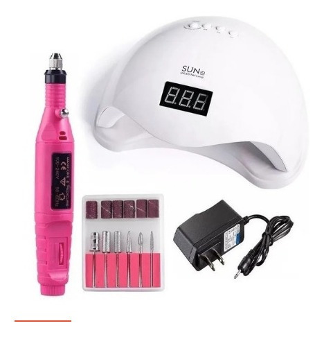 Kit Manicure Cabine Sun 5 48w E Lixa Profissional Elétrica