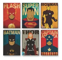 Comprar  Kit 6 Placas Decorativas 20x30 Em Mdf Super Heróis Quarto