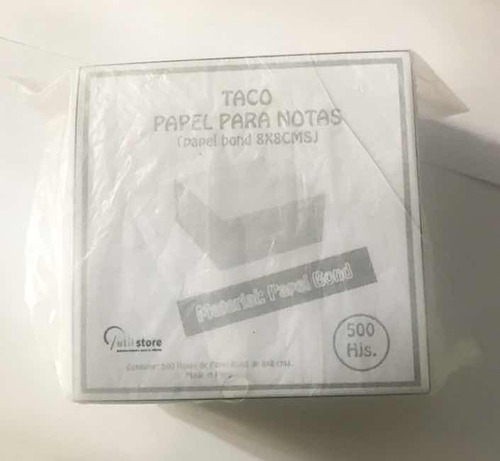 Taco De Papel Para Notas 8x8cms Pqtx500hjs