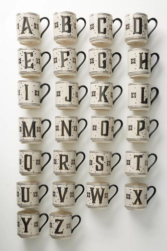 Tazas Ceramica Anthropologie 100% Originales Margot Monogram