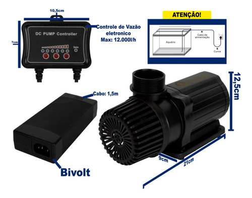 Bomba Submersa Oceantech Dc-12000 Eletrônica Bivolt 85 W
