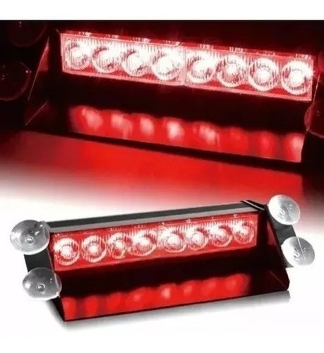 Baliza Parabrisa Auto Led Estroboscópica Rojo-rojo 12v