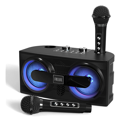 ~? Máquina De Karaoke Con 2 Micrófonos Inalámbricos Uhf Para