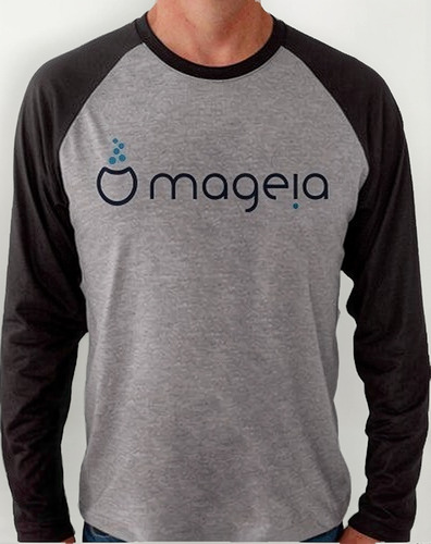 Camiseta Raglan Manga Longa Camisa Mageia Linux Sistema Oper