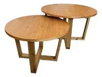 Comprar Juego Mesas Ratonas Circulares Nido Madera Paraiso X2