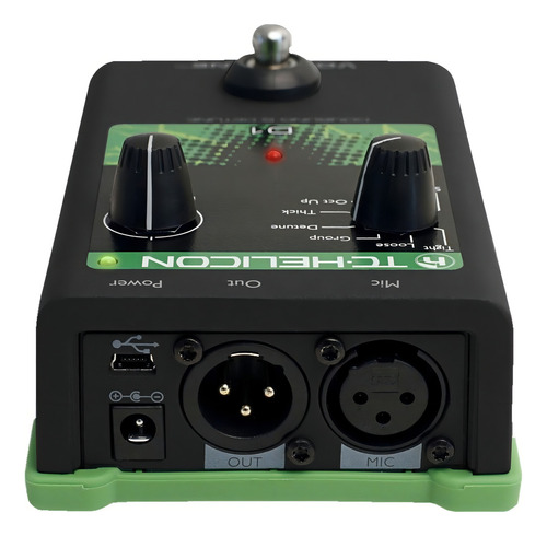 Pedal de efeito preto TC Helicon Voicetone D1
