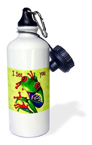 3drose Frog I See You Botella De Agua Deportiva, 21 Oz, Colo