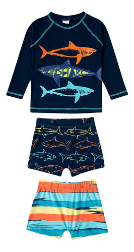 Conjunto Bebe Infantil Sungão Camiseta Praia Proteção Solar 