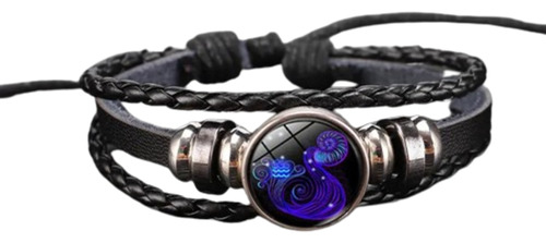 Pulsera Manilla Luminosa Signo Zodiaco, Brazalete Con Tejido