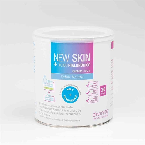 Imagem 1 de 2 de New Skin® + Ácido Hialurônico Sem Sabor 330 G