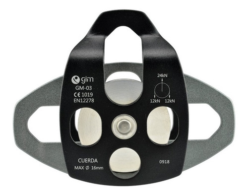 Polea Doble Aluminio 24kn 16mm Gim-03