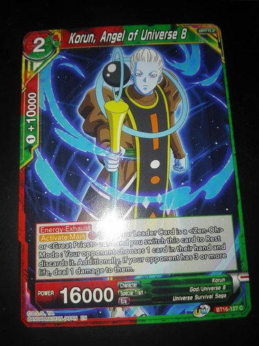 Korun, Angel Of Universe 8 Carta Dragon Ball Tcg